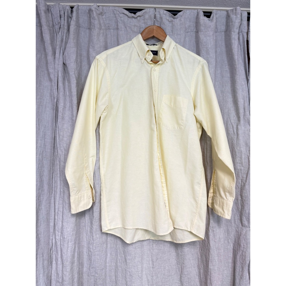 Gant Oxford Club Mens Yellow Button Down Shirt 16-33 Made in USA Long Sleeve